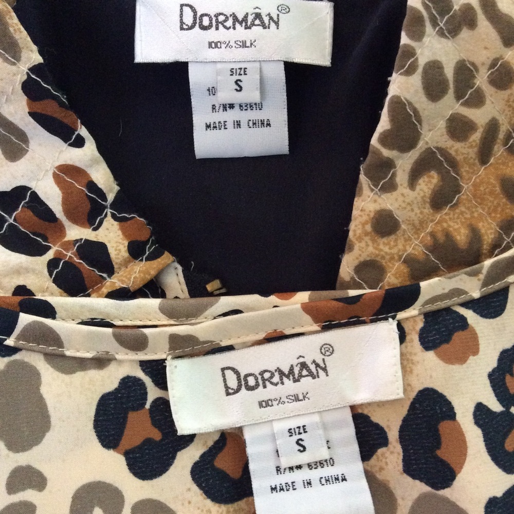Cheetah Print Jacket & Cami Set Silk Quilted Sz S Dorman Mob Wife - Picture 6 of 10